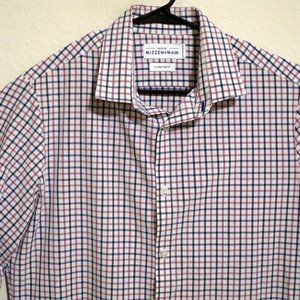 Mizzen Main Shirt Mens XL Long Sleeve Button Blue Purple White Stripes